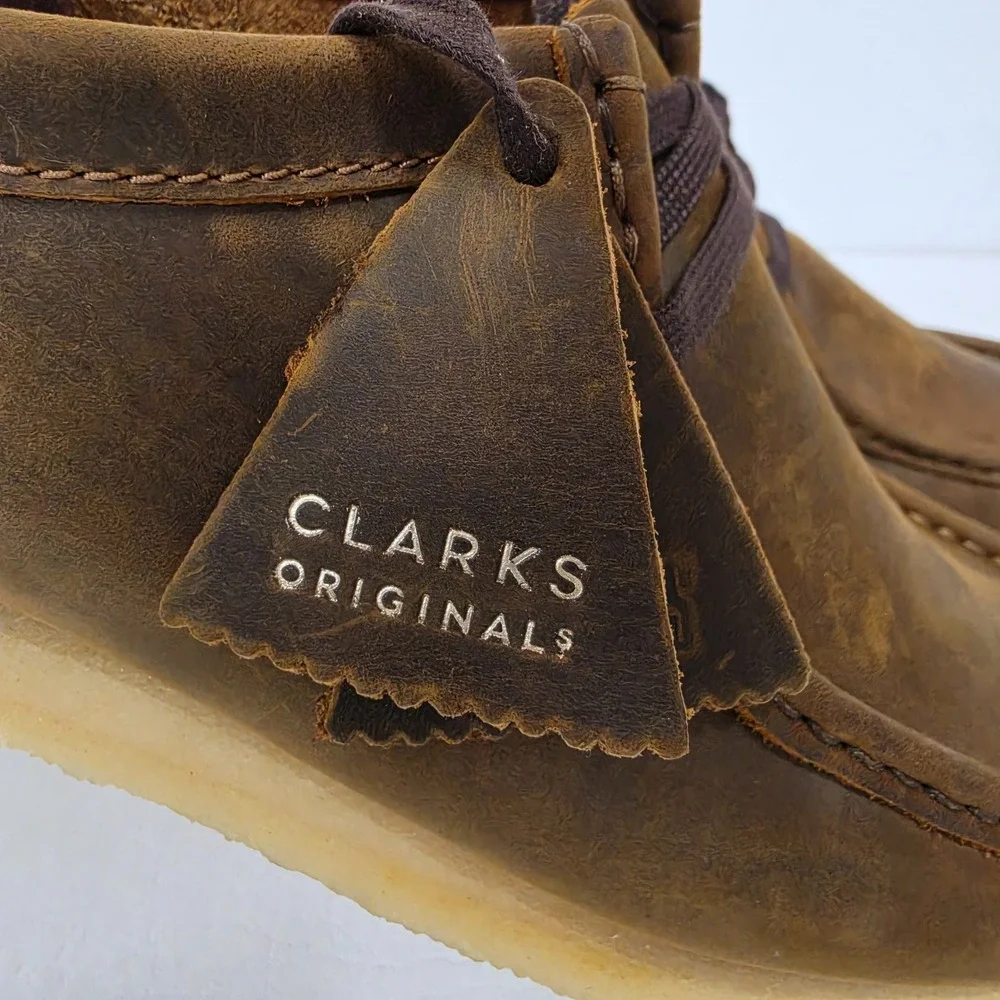 Clarks Wallabee Low Beeswax Brown Leather 61605012 Men's Size 7.5